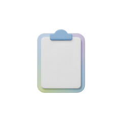 Pastel Colored Clipboard Isolated on Black Background 3D Render Illustration Modern Design for Note Taking and Organization