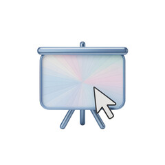 Presentation Board with Mouse Pointer Symbolizing Interactive Display and Modern Technology for Business and Education Showing Online Engagement