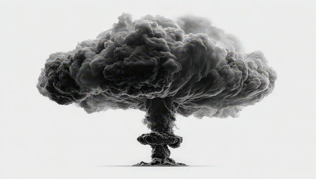 Black Smoke Explosion Mushroom Cloud