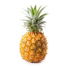 Fresh pineapple, whole, isolated on white