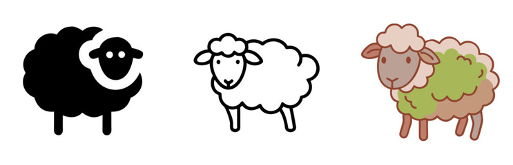 Sheep Icon for Farm, Livestock, Animal Husbandry and Rural Farming