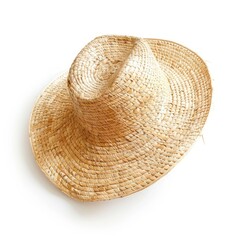 Light beige straw cowboy hat, top view