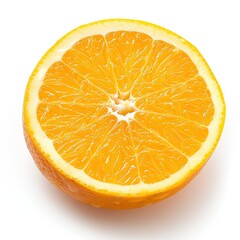 A vibrant orange slice, perfectly round, displays a radiant citrus interior