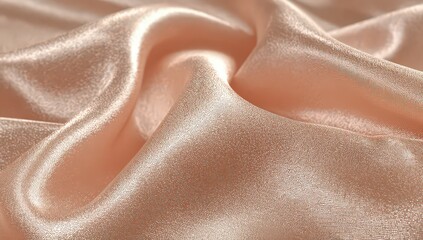 Peach Satin Fabric Texture With Subtle Shimmer