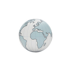 Stylized Earth Globe with Visible Continents Illustration World Map Representation for Educational and Design Purposes against Black Background