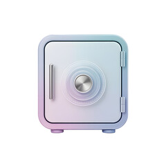 Stylized Safe with Combination Lock Security and Protection for Valuables Depicted in Pastel Colors on a Black Background
