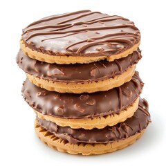 Stack of chocolate-covered cookies