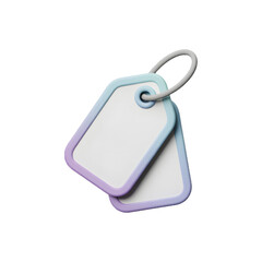 Two 3D Rendering Price Tags with Pastel Colors Isolated on Black Background for Retail Marketing and E Commerce Promotions
