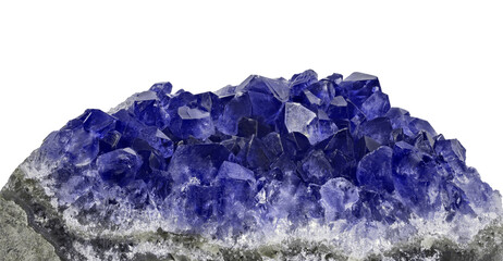 dark blue crystals of sapphire in geological material