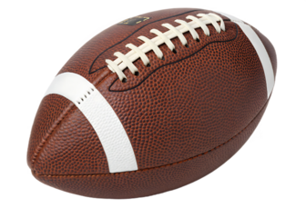 American Football Close Up Leather Texture and White Stripes Professional Sport Equipment and Game Day Item for Athletes and Fans