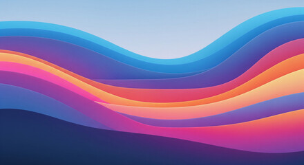 Abstract Colorful Wavy Layers in a Minimalist Style