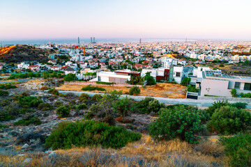 Obraz premium Coastal city of Limassol with modern skyscrapers in the morning, Cyprus.