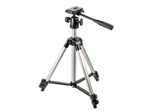 Camera Tripod on Black Background Photography Equipment for Stability and Precision in Capturing Stunning Visuals with Adjustable Legs and Rotating Head