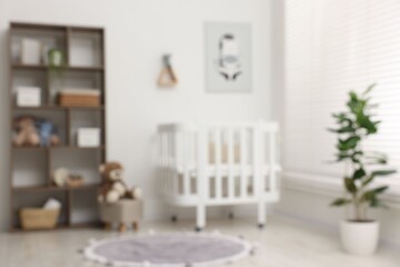 Blurred view of baby's room. Interior design