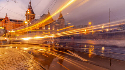 Beautiful cityscape at night Amsterdam in Holland on june 10th 2025