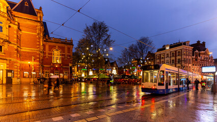 Beautiful cityscape at night Amsterdam in Holland on june 10th 2025