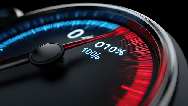 Close-up of a speedometer