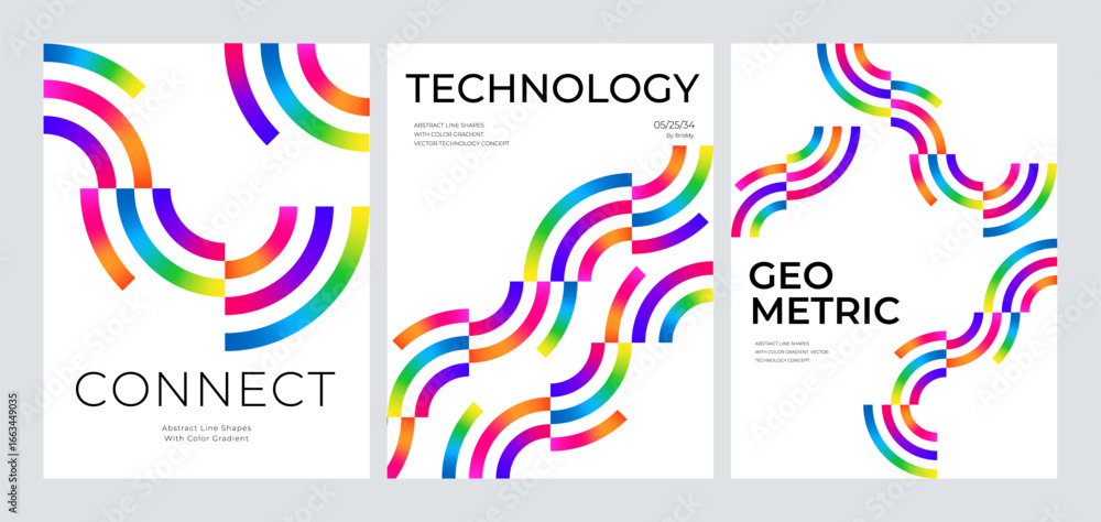 Poster abstract gradient lines pattern design on a white background. modern poster graphic vector with grad