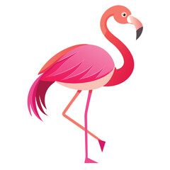 Obraz premium a-vibrant-pink-flamingo--captured-in-a-graceful-pr.eps