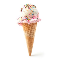 Two-scoop ice cream cone with sprinkles (1)