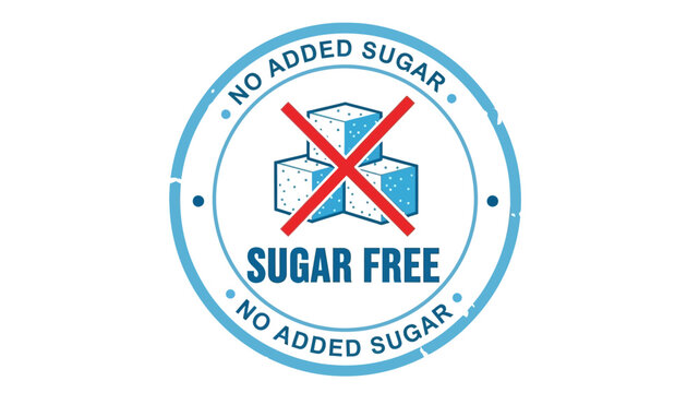 Sugar-Free Product Label Design with No Added Sugar Concept