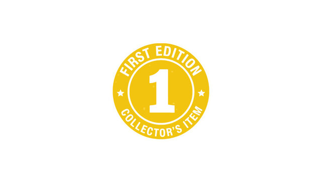 First Edition Collector's Item Yellow Badge Graphic Design