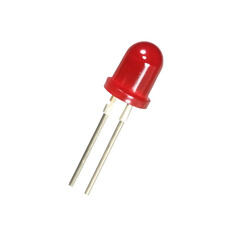 Red light emitting diode component isolated on a transparent background electronic