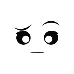 Smiling cat face with closed eyes icon. Isolated on white backgrund. Vector illustration. eps10