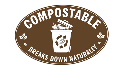 Compostable Icon Breaks Down Naturally - Sustainable Waste Management Symbol