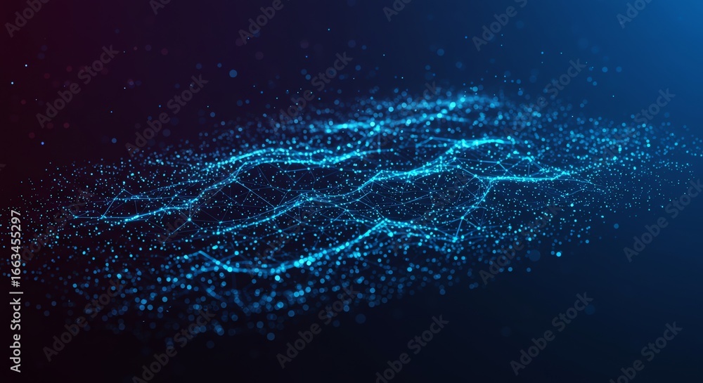 Poster blue network data visualization abstract background