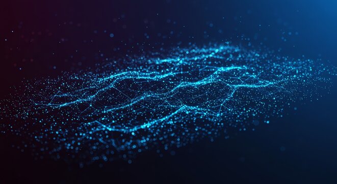 Blue network data visualization abstract background