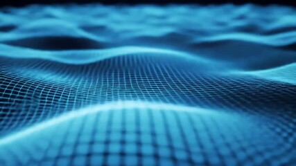 Abstract blue grid waves visual background for design use - Powered by Adobe