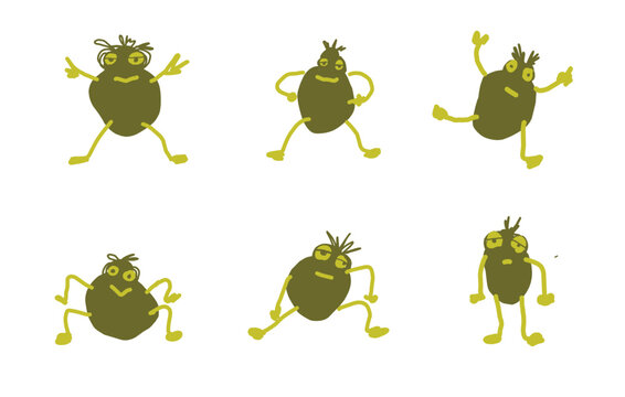 Group of cartoon cute incest characters 