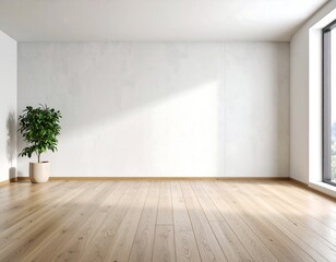 Empty room with large window