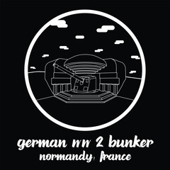 Circle Icon German WW 2 Bunker. vector illustration