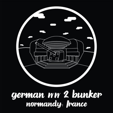 Circle Icon German WW 2 Bunker. vector illustration