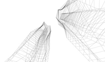 architecture building vector 3d illustration