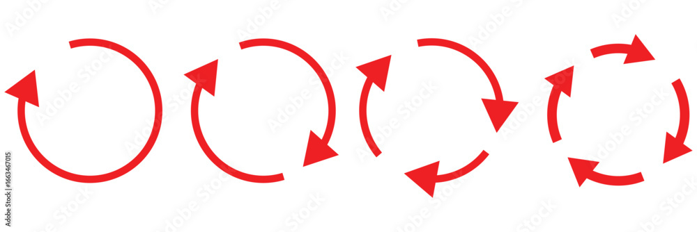 Poster circle arrow vector, icon set. set of black arrows vector isolated on white background. flat style i