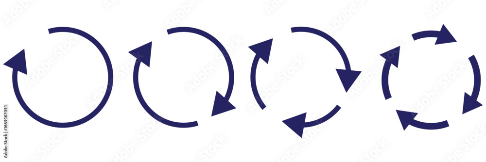 Poster circle arrow vector, icon set. set of black arrows vector isolated on white background. flat style i