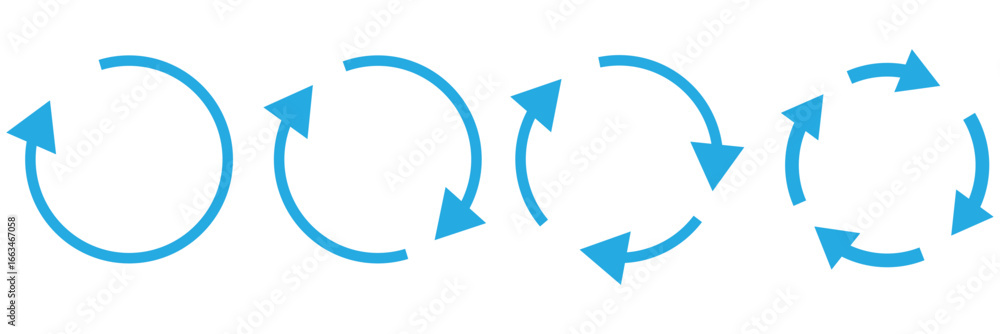 Poster circle arrow vector, icon set. set of black arrows vector isolated on white background. flat style i