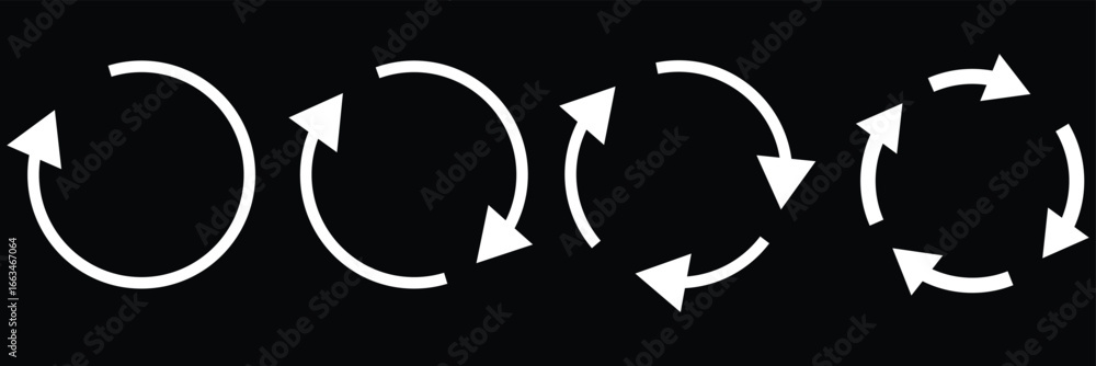 Poster circle arrow vector, icon set. set of black arrows vector isolated on white background. flat style i