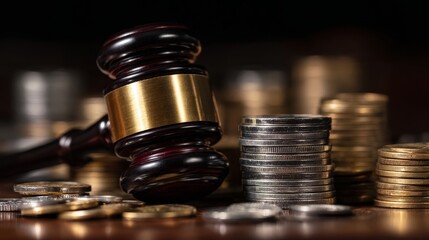 Judicial Authority and Financial Law Concept with Gavel and Money