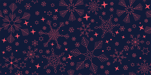 seamless Christmas card with snowflakes