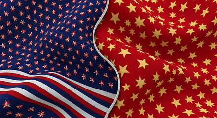 Abstract portrayal featuring united states and china flags intertwined harmony