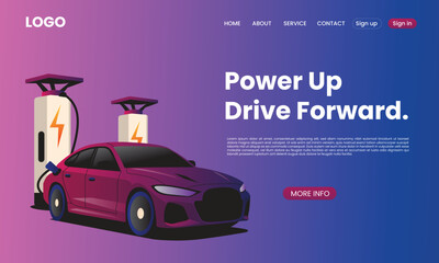 Electric Car Charging Station Illustration – Future Mobility Concept