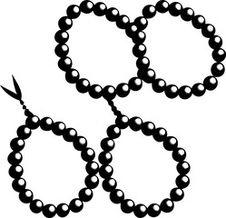 Obraz premium Elegant Black Pearl Bracelet Design Intertwined Circles of Luxury