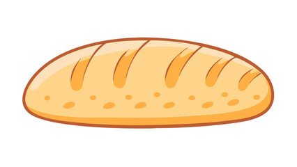 Cartoon loaf of bread, a staple food made from flour, water, and yeast, baked in an oven, and often sliced for sandwiches
