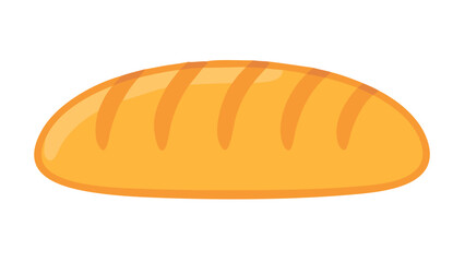Cartoon loaf of bread, a staple food made from flour, water, and yeast, baked in an oven, and often sliced for sandwiches