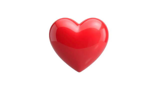 red hearts 3d icon symbolize love and romance, isolated on a white background - Powered by Adobe