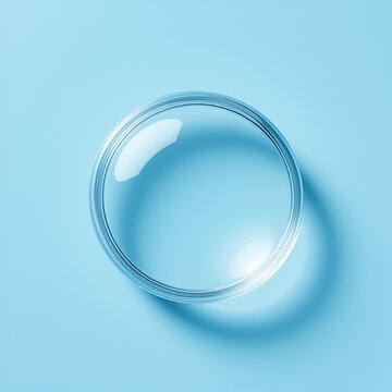 Clear Contact Lens on Light Blue Background